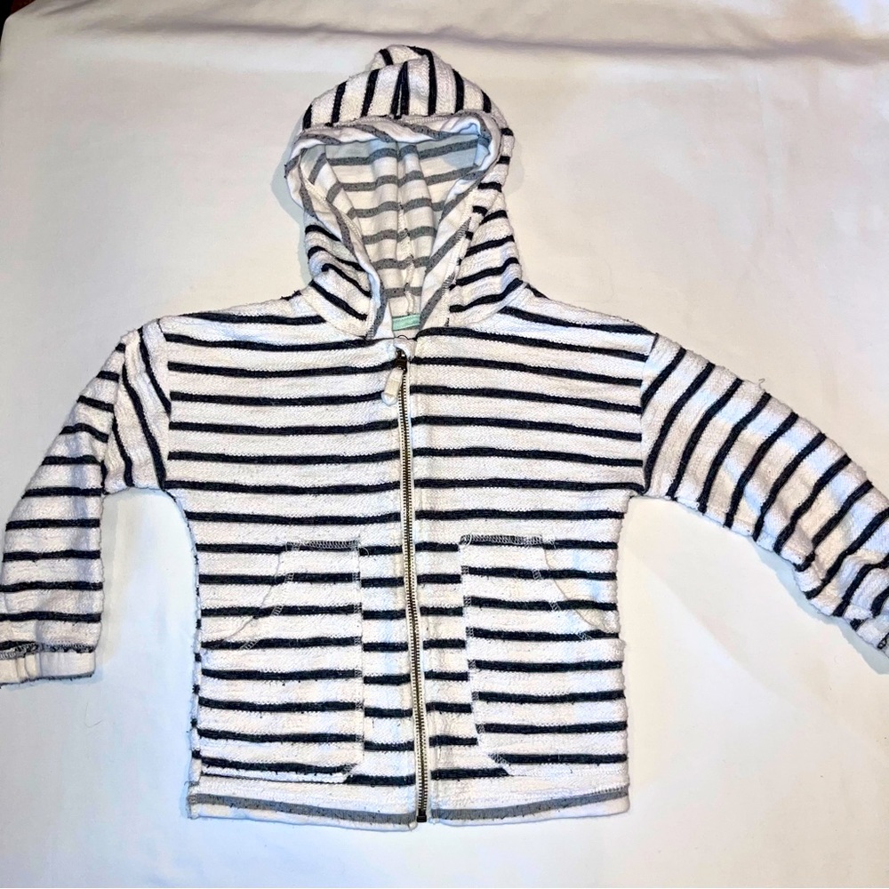 Art Class Hooded Nautical Stripped Jacket Girls Sz 4T Coastal Beach Boardwalk